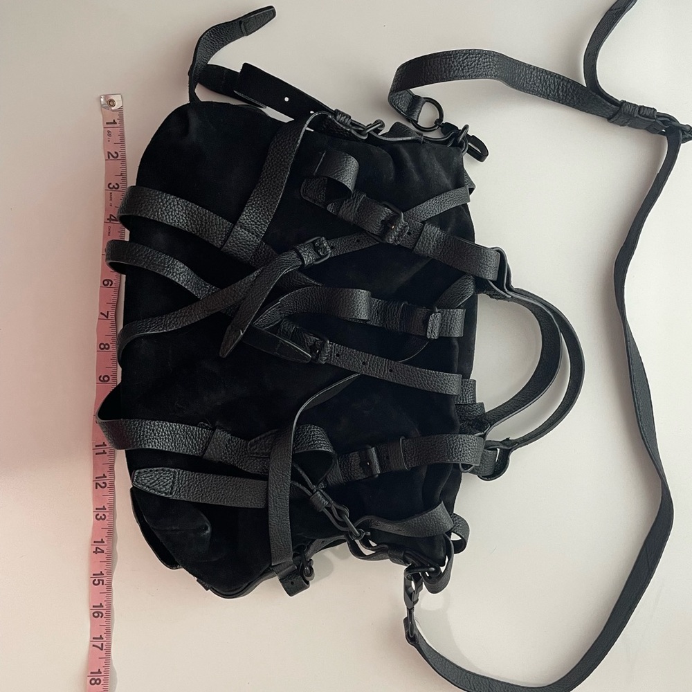 SOLD Alexander Wang rare Kirsten suede and leather tote bag satchel black strap - Picture 4 of 9